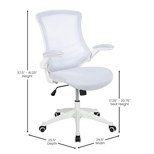 Ergonomic White Mesh Office Chair with Swivel