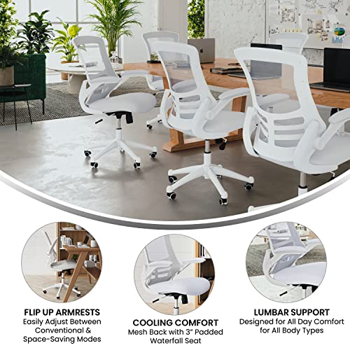 Ergonomic White Mesh Office Chair with Swivel