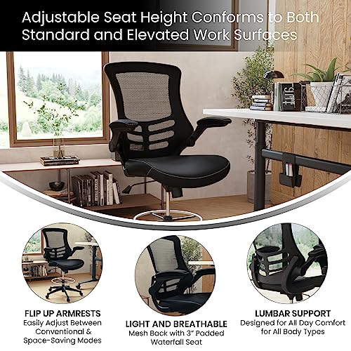 Kelista Mid-Back Drafting Chair with Ergonomic Mesh