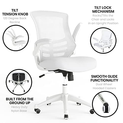 Ergonomic White Mesh Office Chair with Swivel