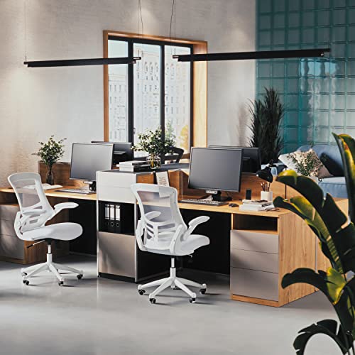 Ergonomic White Mesh Office Chair with Swivel