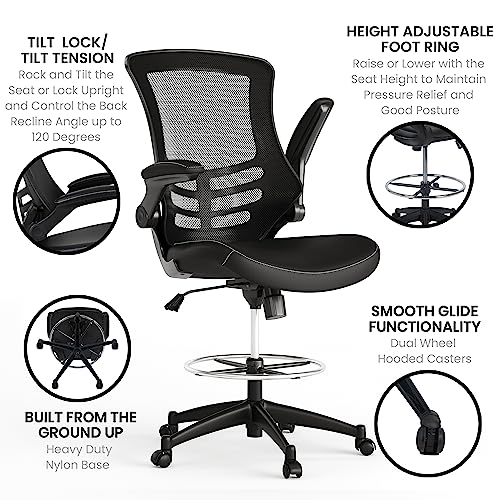 Kelista Mid-Back Drafting Chair with Ergonomic Mesh