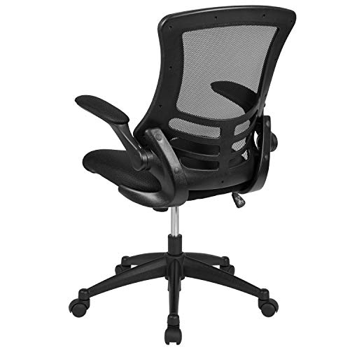 Kelista Mid-Back Black Mesh Swivel Chair with Arms