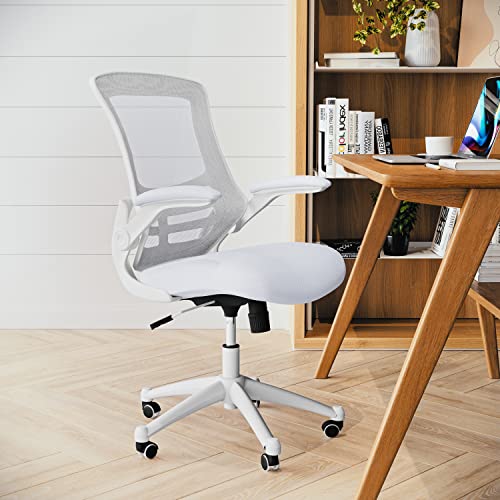 Ergonomic White Mesh Office Chair with Swivel
