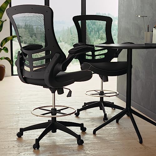Kelista Mid-Back Drafting Chair with Ergonomic Mesh