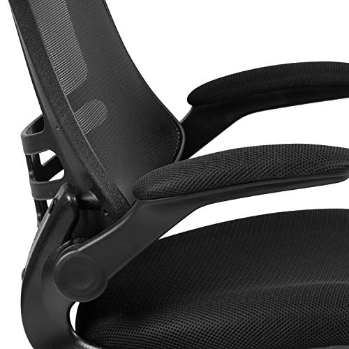 Kelista Mid-Back Black Mesh Swivel Chair with Arms