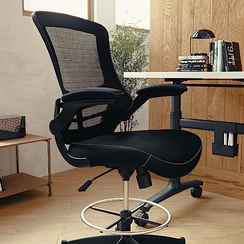 Kelista Mid-Back Drafting Chair with Ergonomic Mesh