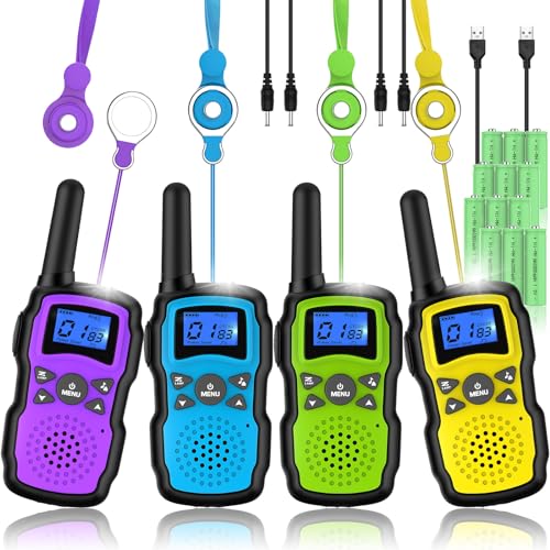 Wishouse Walkie Talkies for Kids & Adults: 4 Pack