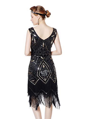 Metme Flapper Fringe Beaded Gatsby Party Dress
