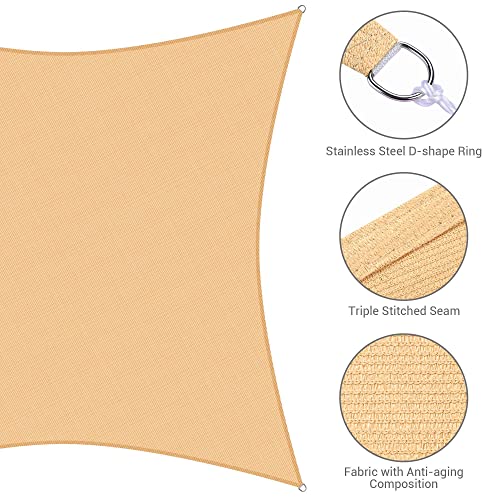 18'x18' Mellow Yellow Sun Shade Sail for Outdoor Spaces