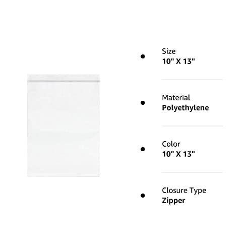 Spartan Industrial - 10â X 13â (100 Count) 2 Mil Clear Reclosable Zip Plastic Poly Bags with Resealable Lock Seal Zipper