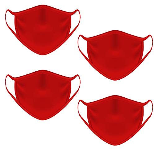Contraband Sports 13019 Sport Face Cover / Sport Mask - Nylon/Spandex Washable & Breathable - 6 Colors - (SOLD AS A SET) (Red 4pk, OSFA)