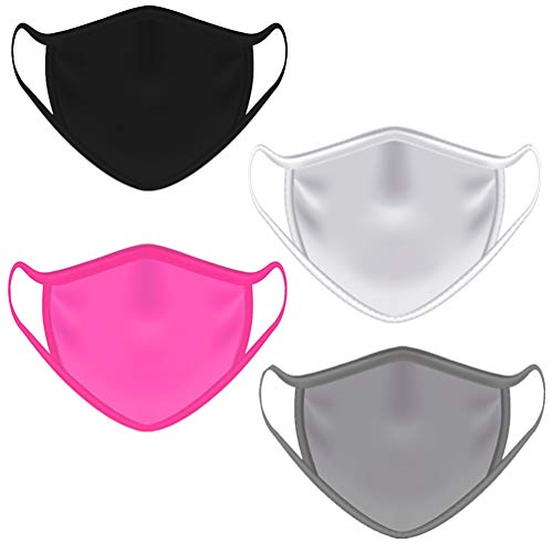 Contraband Sports 13019 Sport Face Cover / Sport Mask - Nylon/Spandex Washable & Breathable - 6 Colors - (SOLD AS A SET) (SET2 4pk, OSFA)