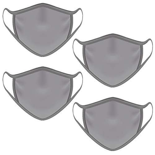 Contraband Sports 13019 Sport Face Cover / Sport Mask - Nylon/Spandex Washable & Breathable - 6 Colors - (SOLD AS A SET) (Gray 4pk, OSFA)