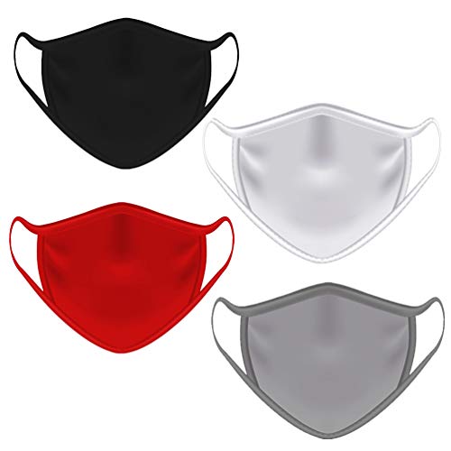 Contraband Sports 13019 Sport Face Cover / Sport Mask - Nylon/Spandex Washable & Breathable - 6 Colors - (SOLD AS A SET) (SET1 4pk, OSFA)