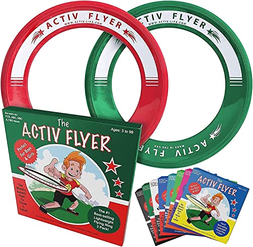 Christmas Fun Gifts for Kids [Red/Green] 2-Pack Frisbee Rings: Cool Stocking Stuffers for Boys and Girls: Outdoor Toys Best for Children Ages 3 4 5 6 7 8 9 & 10 Year Old Son and Daughter Presents