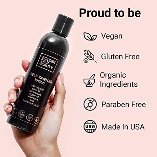 Self Tanner with Tanning Mitt - Sunless Tanning Lotion with Organic Oils Gradual Body Bronzer for Light or Medium Tan 8.0 fl.oz ?
