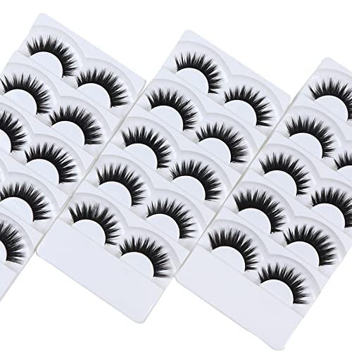 Wleec Beauty False Eyelash Pack Thick Eyelashes Handmade Strip Lashes #69 (15 Pairs/3 Pack)
