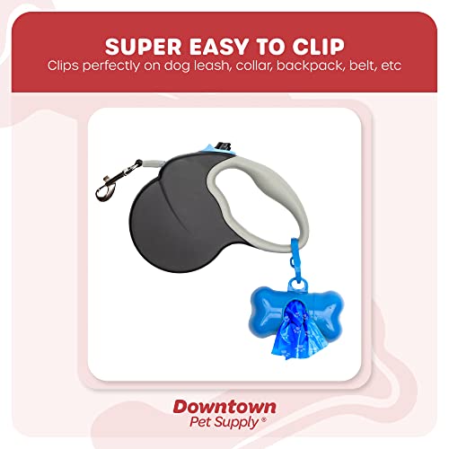 Downtown Pet Supply Dog Pet Waste Poop Bags with 2 Leash Clips and Dispensers (2200 Bags, Rainbow with Paw Prints)