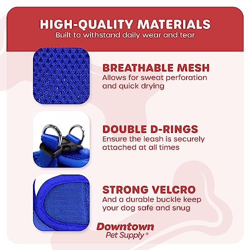 Downtown Pet Supply No Pull, Step in Adjustable Dog Harness with Padded Vest, Easy to Put on Small, Medium and Large Dogs (Blue, S)