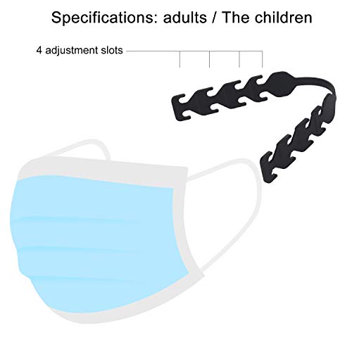 Labato Mask Loop Extender Hook Adjustable Mask Ears Saver Protector Buckle, Behind Head Mask Strap Extension Holder Clips to Protect Ears, Compatible with All Masks and Kid Mask for Back of Head, 5pcs