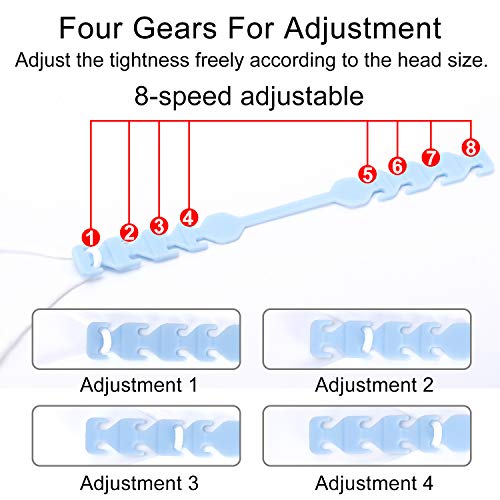 Labato Mask Loop Extender Hook Adjustable Mask Ears Saver Protector Buckle, Behind Head Mask Strap Extension Holder Clips to Protect Ears, Compatible with All Masks and Kid Mask for Back of Head, 5pcs
