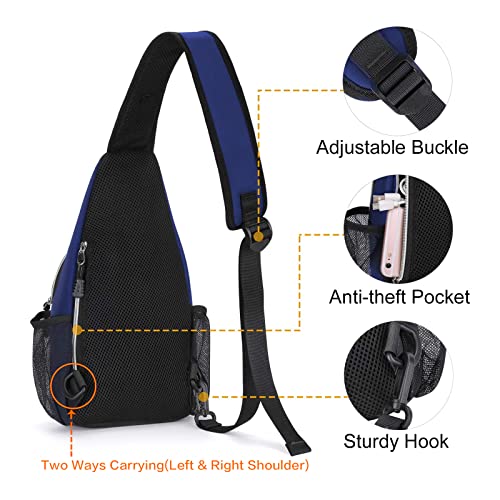 MOSISO Mini Sling Backpack,Small Hiking Daypack Travel Outdoor Casual Sports Bag, Royal Blue