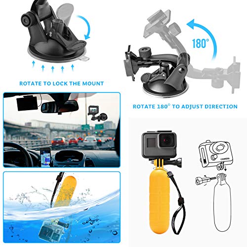 Luxebell Accessories Kit for AKASO EK5000 EK7000 4K WiFi Action Camera GoPro Hero 9 8 7 6 5/Session 5/Hero 4/3+/3/2/1 Max Fusion SJ4000 SJ5000