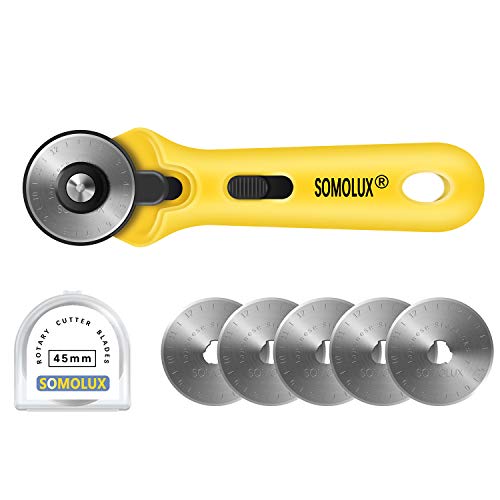 SOMOLUX 45mm Rotary Cutter - 5 Durable Blades