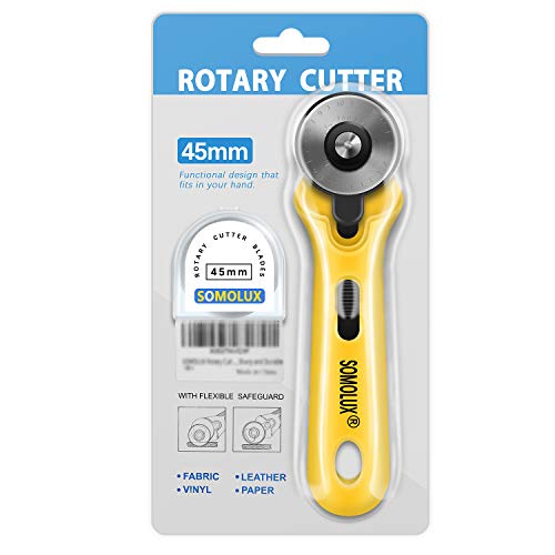 SOMOLUX 45mm Rotary Cutter - 5 Durable Blades