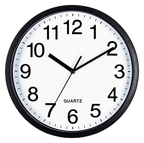 Black Silent Wall Clock - 10 Inch