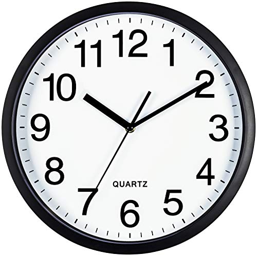 Black Silent Wall Clock - 10 Inch