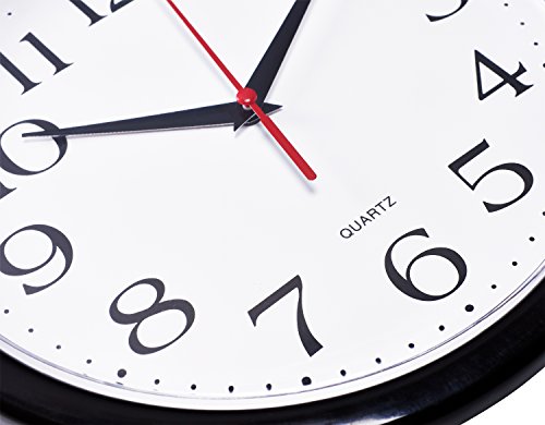 Black Wall Clocks: 2-Pack, Silent & Non-Ticking