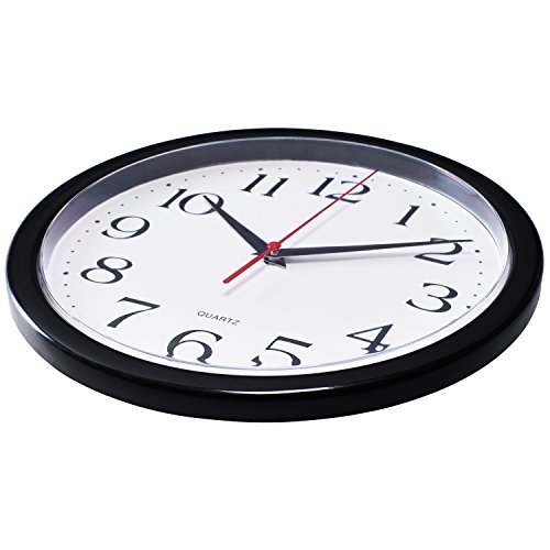 Black Wall Clocks: 2-Pack, Silent & Non-Ticking