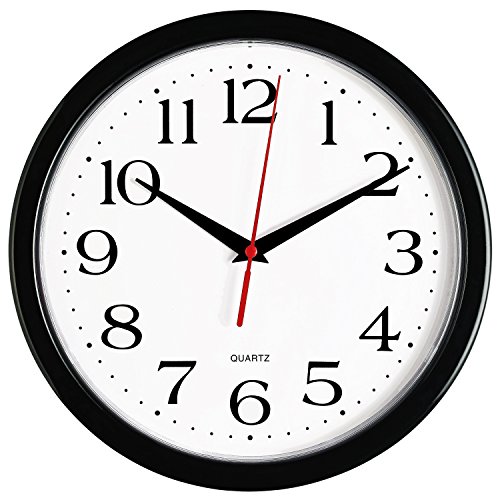 Black Wall Clocks: 2-Pack, Silent & Non-Ticking