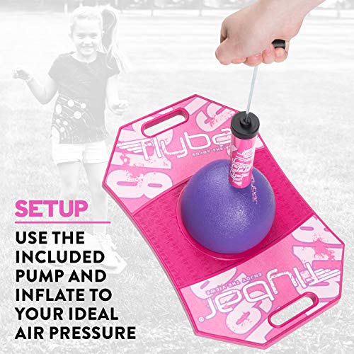 Flybar Pogo Ball for Kids, Jump Trick Bounce Board with Pump and Strong Grip Deck (Pink Berry 2) (FBPTBX-PB)