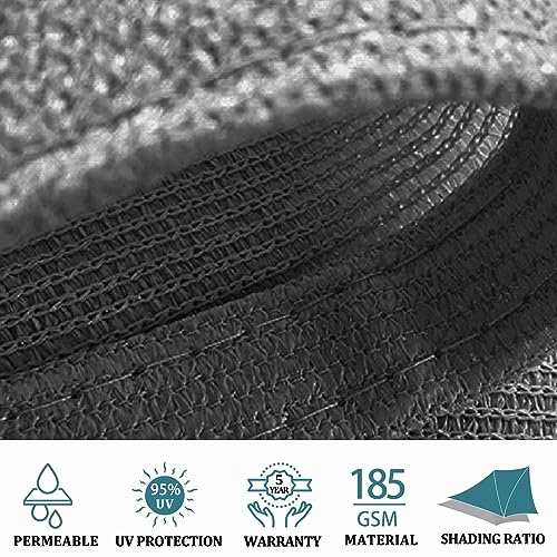Shade&Beyond 16' x 16' x 16' Grey Color Triangle Sun Shade Sail, UV Block for Outdoor Facility and Activities