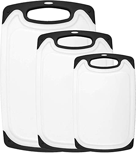 HOMWE Kitchen Chopping Boards - 3-Pack, Non-Slip Handles