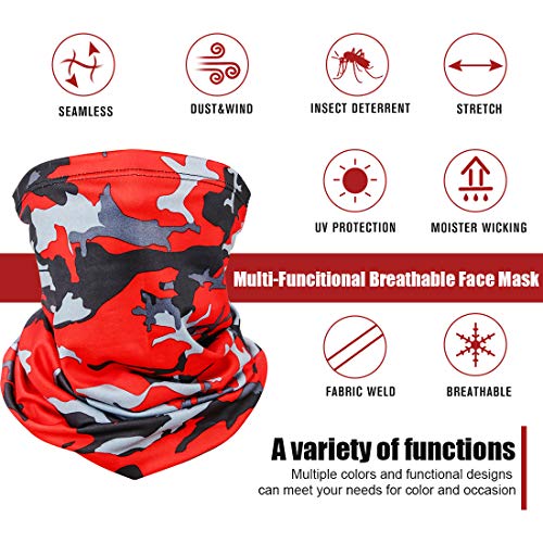 Sun UV Protection Face Mask Neck Gaiter - 6 Pack