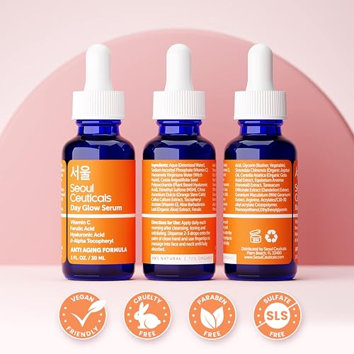 Korean Skin Care K Beauty - 20% Vitamin C Hyaluronic Acid Serum + CE Ferulic Acid Provides Potent Anti Aging, Anti Wrinkle Korean Beauty 1oz