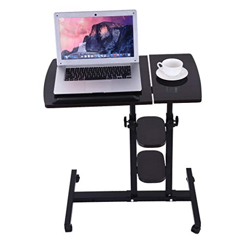 Black 2-Tiered Corner Computer Desk with Storage