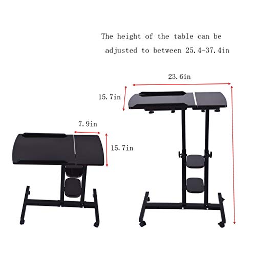 Black 2-Tiered Corner Computer Desk with Storage