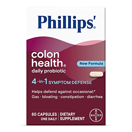 Phillips Colon Health - Probiotics Capsules - Immune Support - Helps Defend Occasional Gas, Bloating, Constipation, & Diarrhea - 60 Count