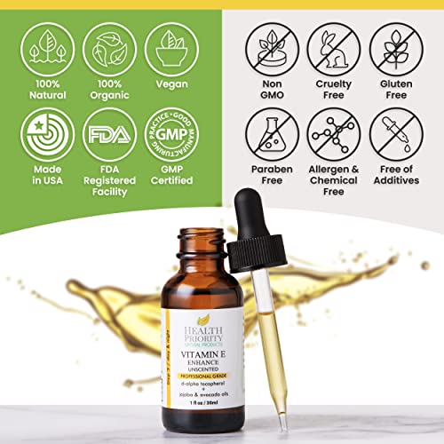 100% Pure Organic Vitamin E Oil - Handmade, 1 Fl Oz