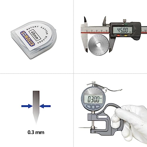 SOMOLUX 45mm Rotary Cutter Blades - 10 Pack