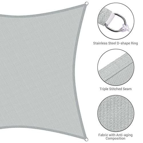 Gray Sun Shade Sail for Outdoor Patio and Garden