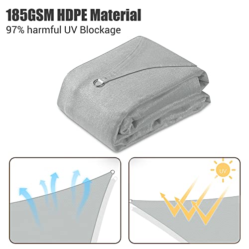 Gray Sun Shade Sail for Outdoor Patio and Garden