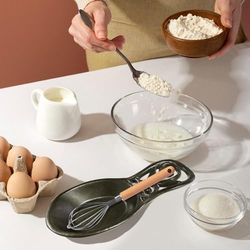 Spoon Rest Vintage Metal Kitchen Spoon Rest, Cast Iron for Cooking Home Decor, Coffee Gold Color