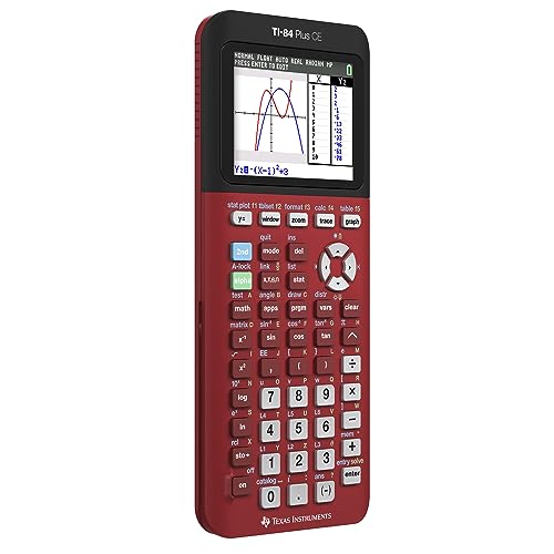 Texas Instruments TI-84 Plus CE Color Graphing Calculator, Radical Red