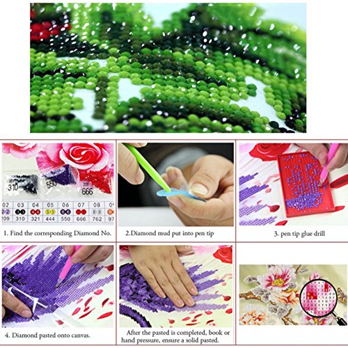 Adarl 5D DIY Diamond Painting Rhinestone Pictures of Crystals Embroidery Kits Arts, Crafts & Sewing Cross Stitch (Old Man&Owl&Rabbit)